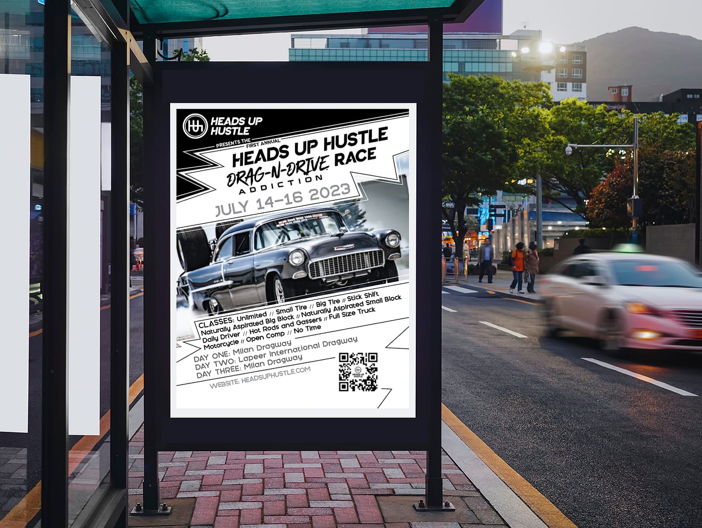 Anchoring Heads Up Hustle Brand on the Endurance dragstrip!