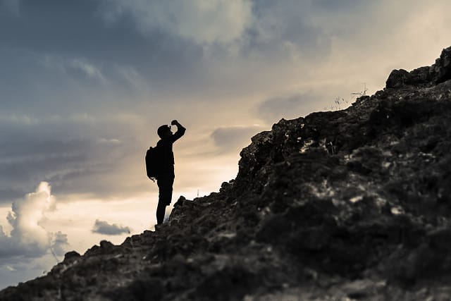 Looking up a mountain like being found on google